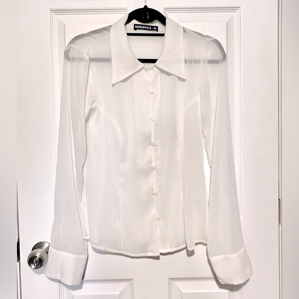 Dangerfield White Long Sleeve Button Down Shirt